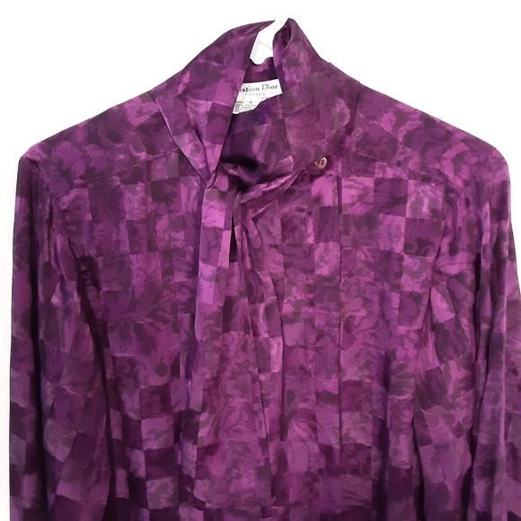 Christian Dior blouse, plum, sz 4 - Picture 1 of 4